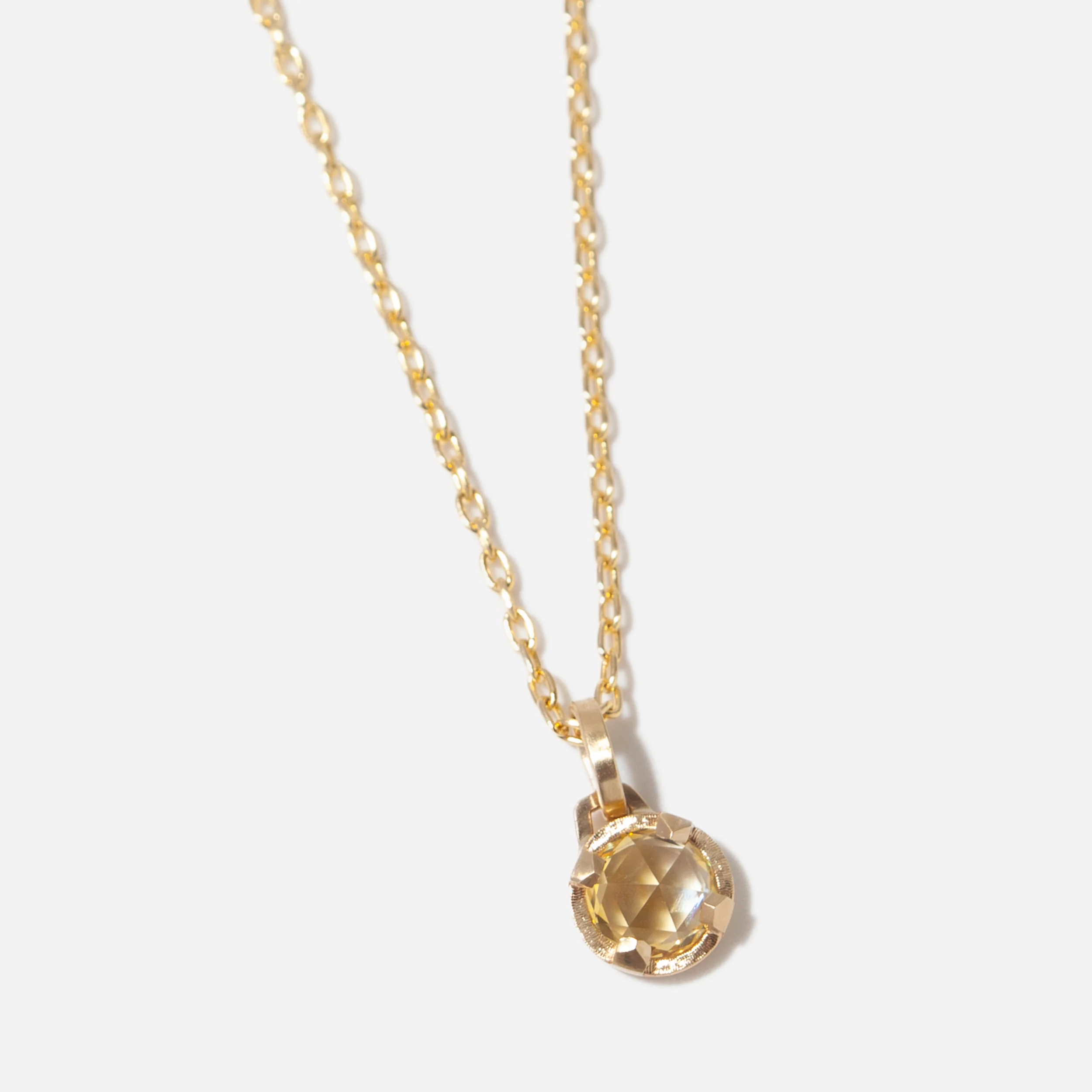 0.95 ct Rose-Cut Yellow Montana Sapphire Orb Pendant
