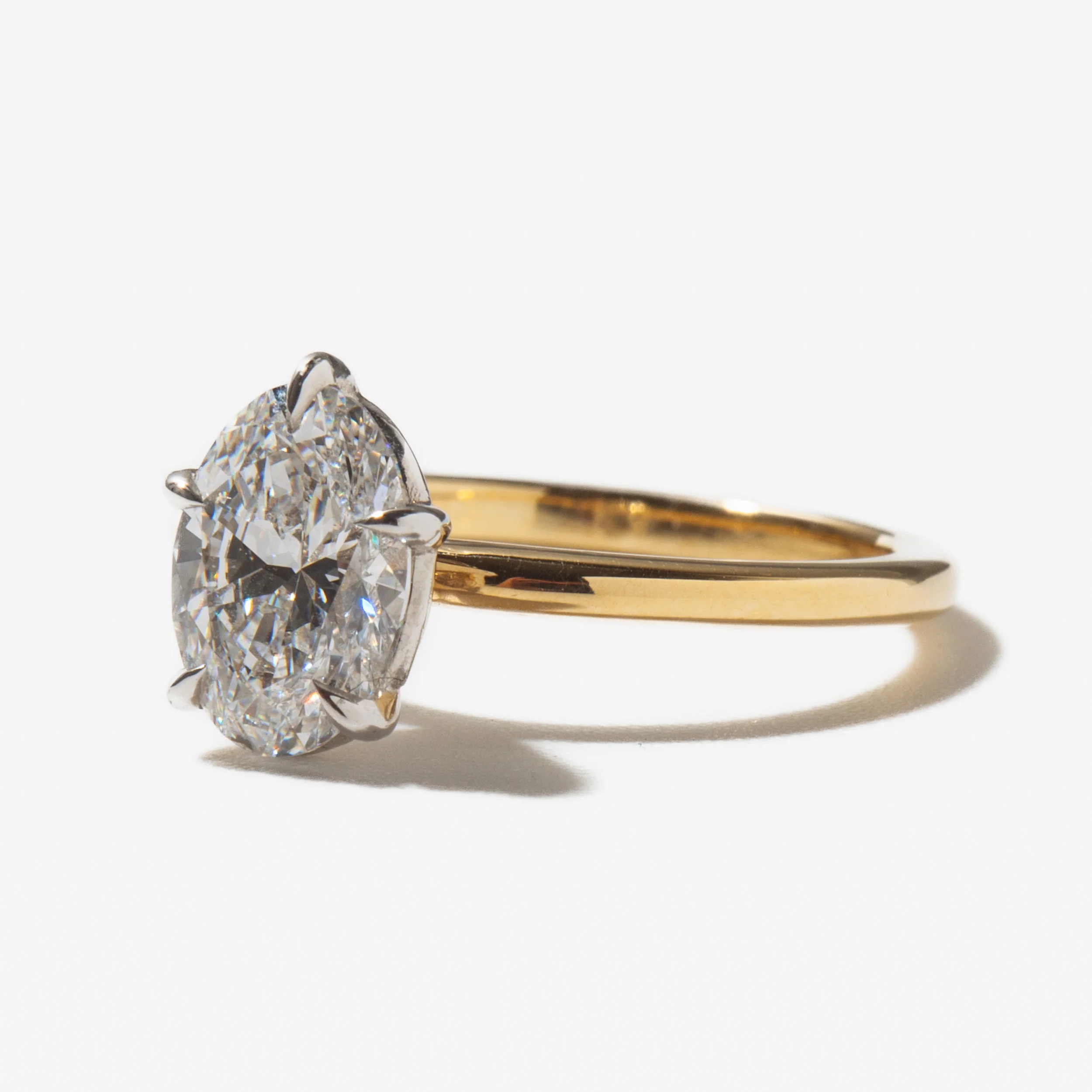 1.50 ct Lab-Grown Oval Diamond Vault Ring - Image 3