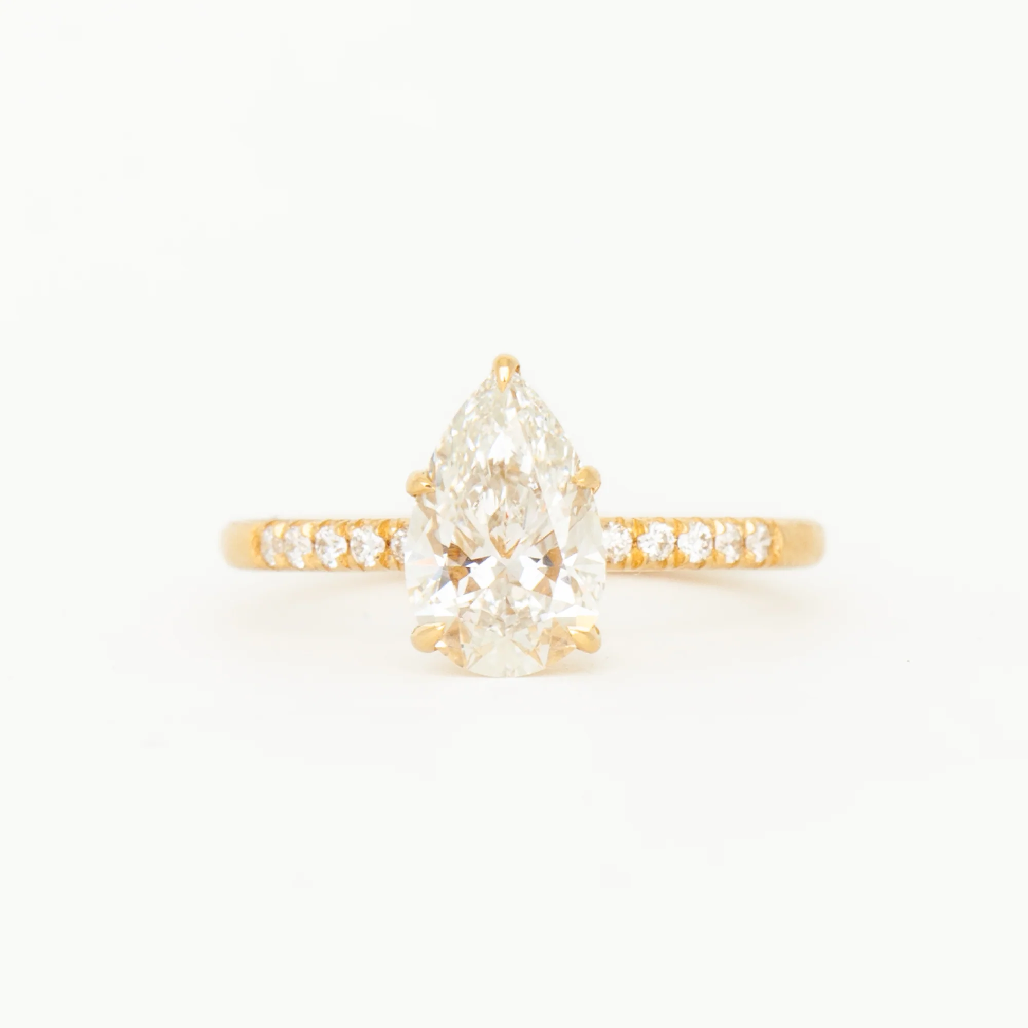 Pear Diamond Pavé Vault Ring