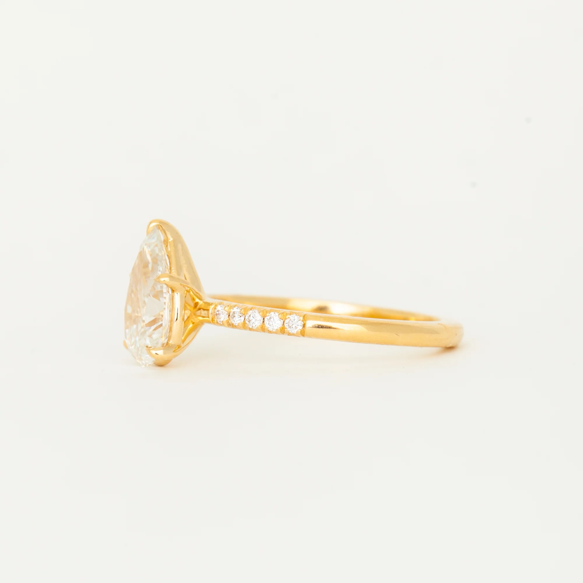 Pear Diamond Pavé Vault Ring - Image 3