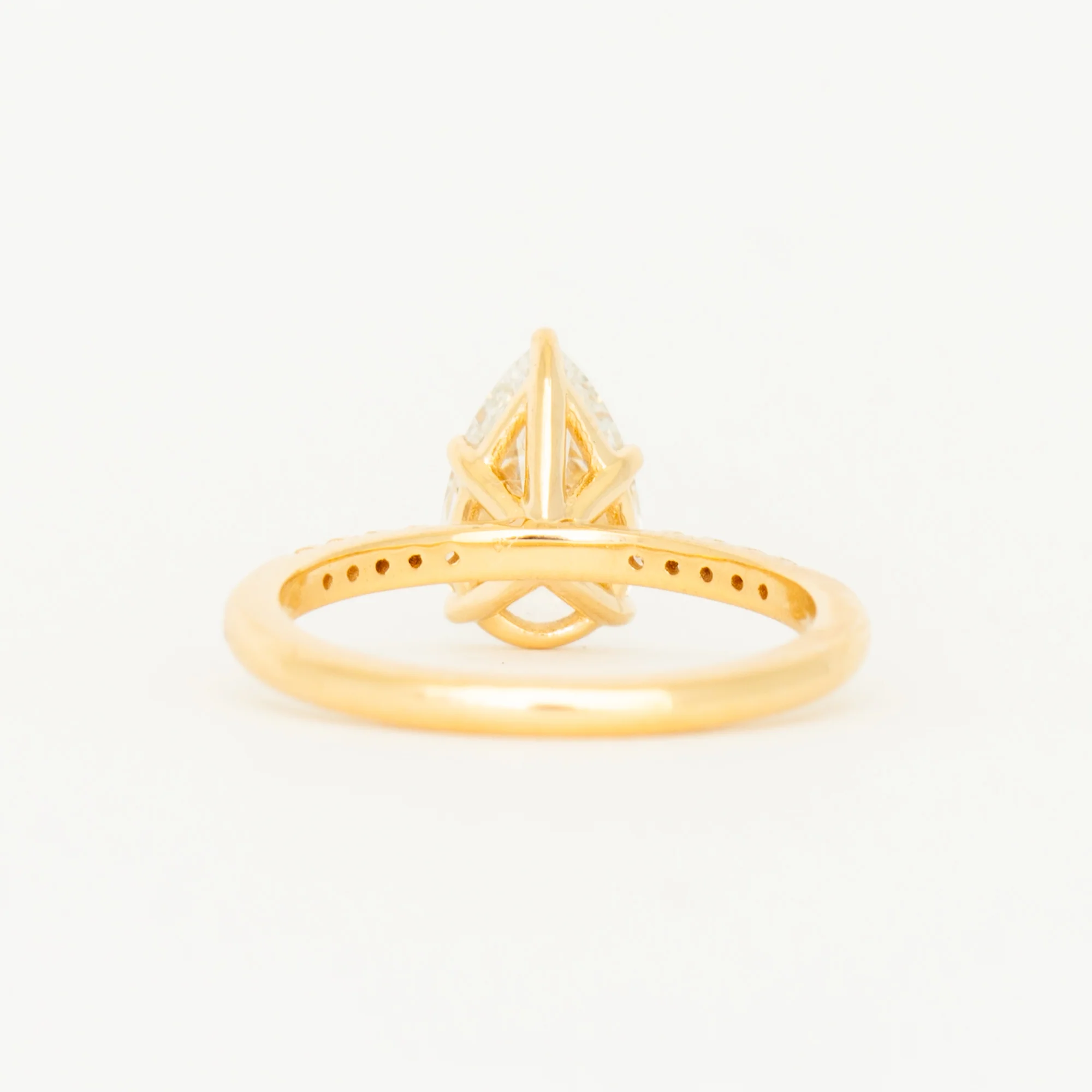 Pear Diamond Pavé Vault Ring - Image 4