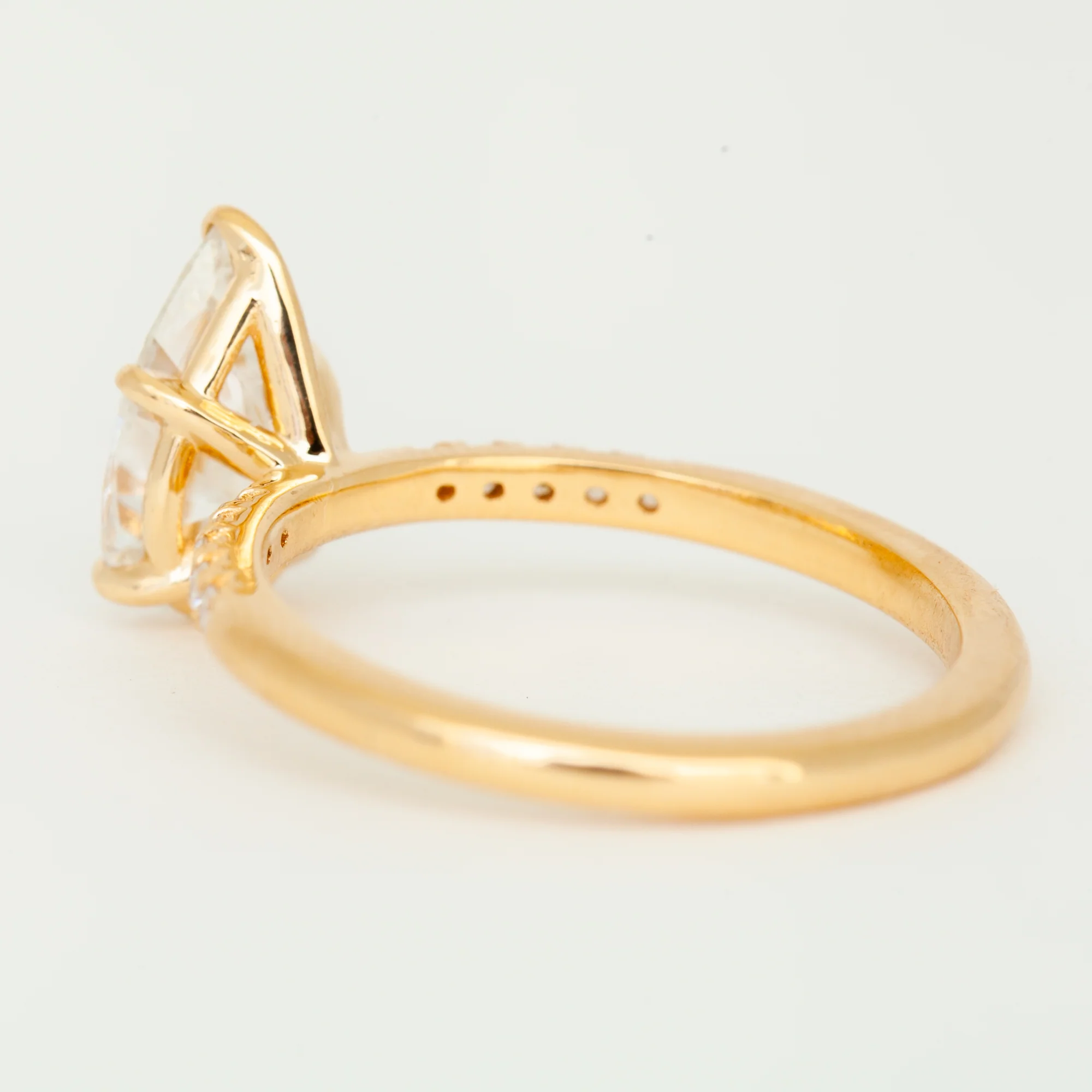 Pear Diamond Pavé Vault Ring - Image 5
