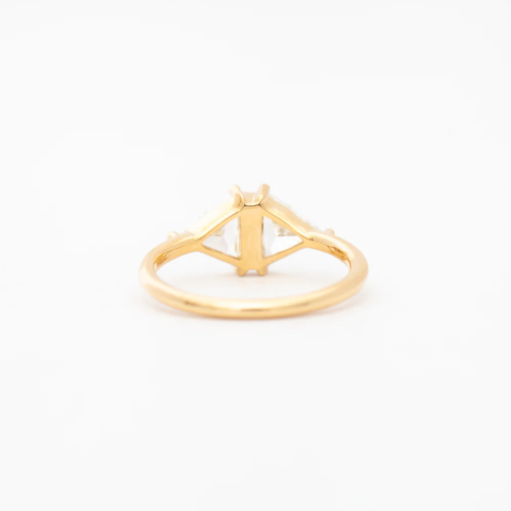 Large Vintage Diamond Triangle Ring - Image 3