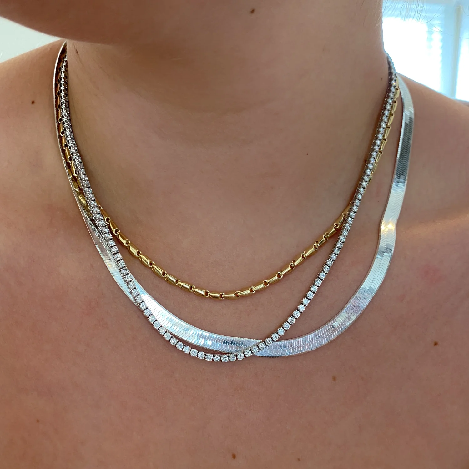 5.25mm Sterling Silver Herringbone Chain - Image 2