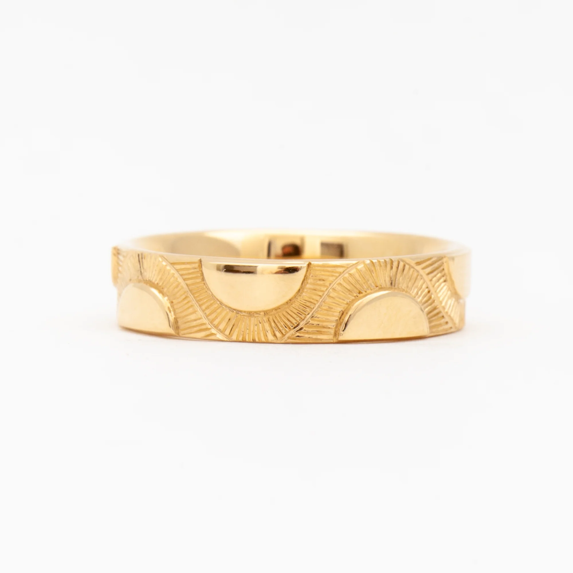 5.5 mm Golden Sun Full Eternity Pattern Wedding Band