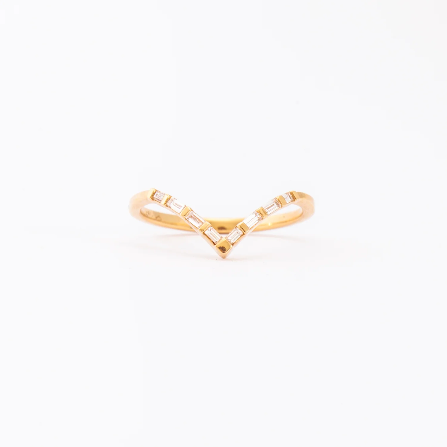 Argent Baguette Diamond Wedding Ring