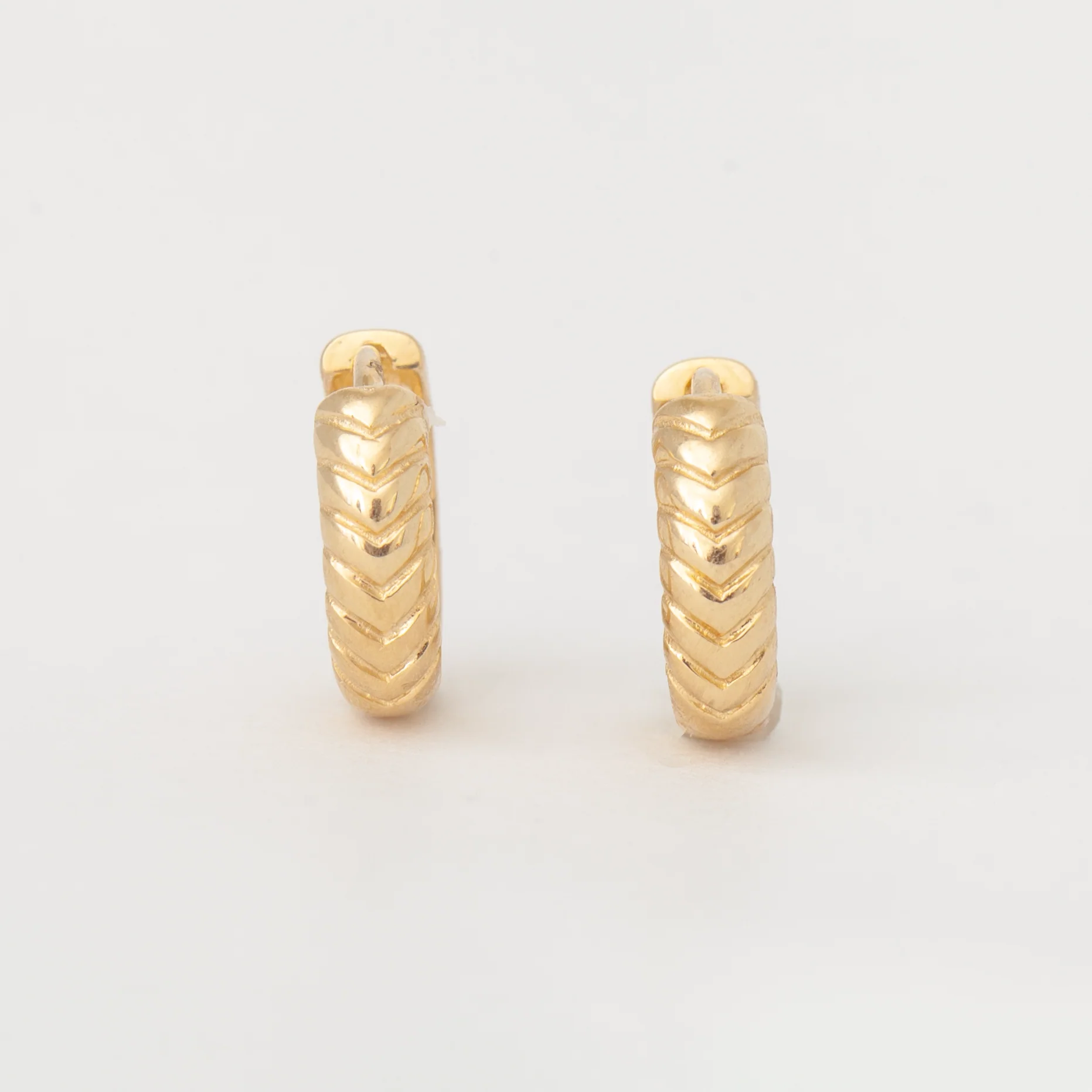 Braided Hinged Huggie Hoops - Image 3