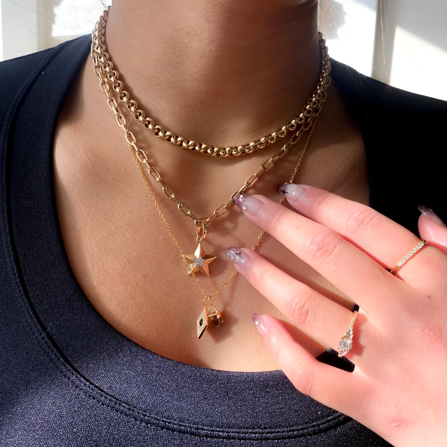 Chunky Rolo Chain Necklace - Image 2