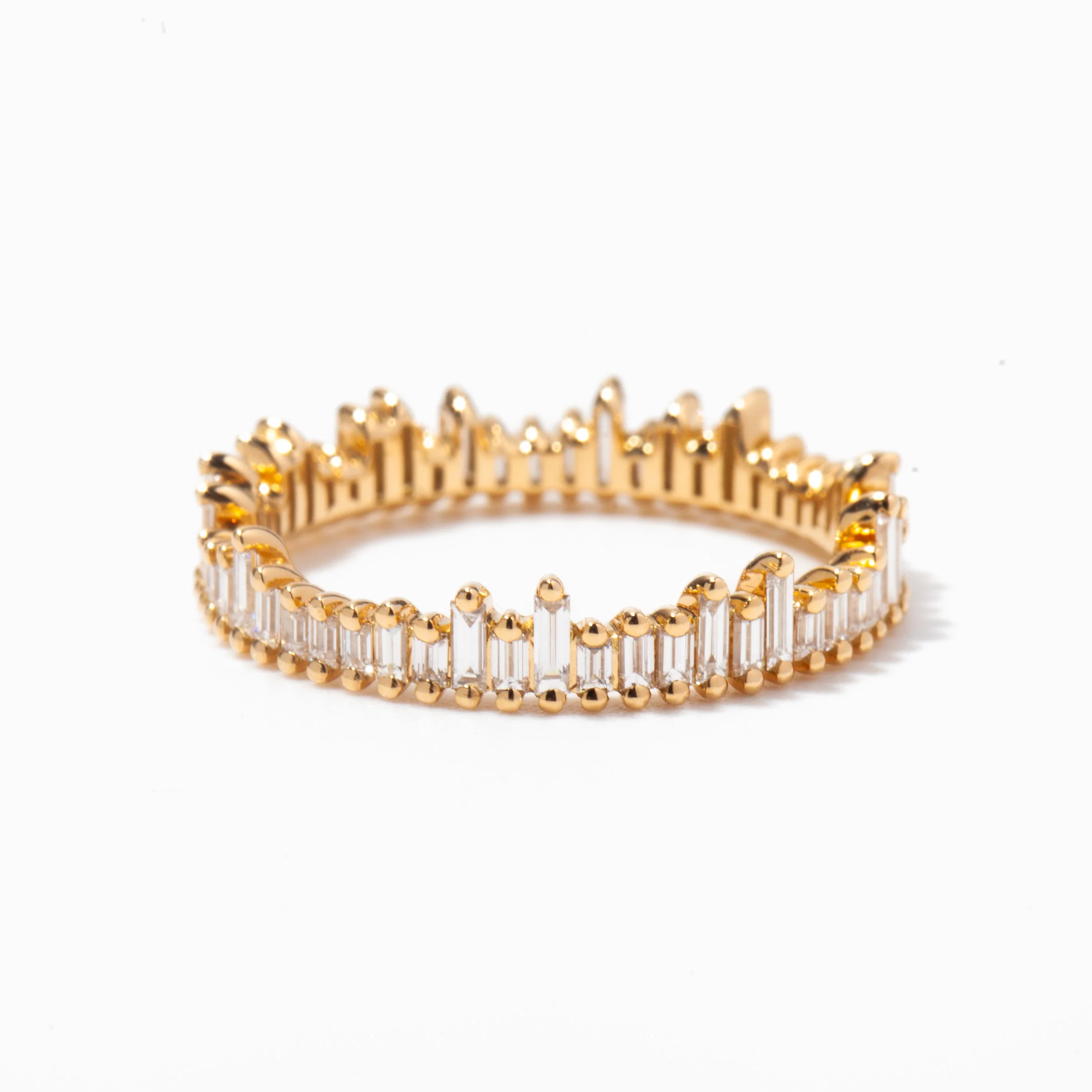 Cityscape Eternity Ring with Needle Baguette Diamonds