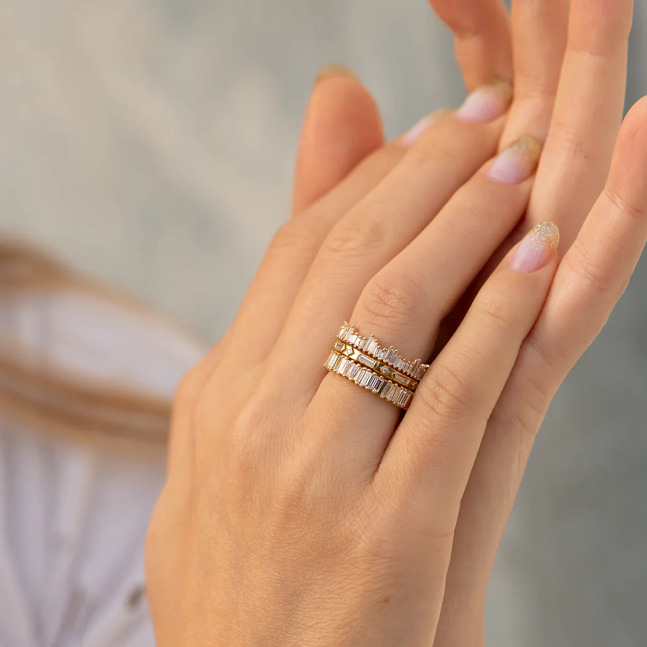 Cityscape Eternity Ring with Needle Baguette Diamonds - Image 2