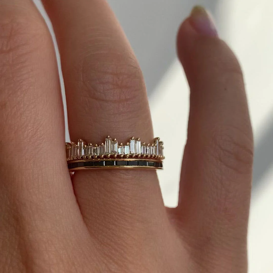 Cityscape Eternity Ring with Needle Baguette Diamonds - Image 3