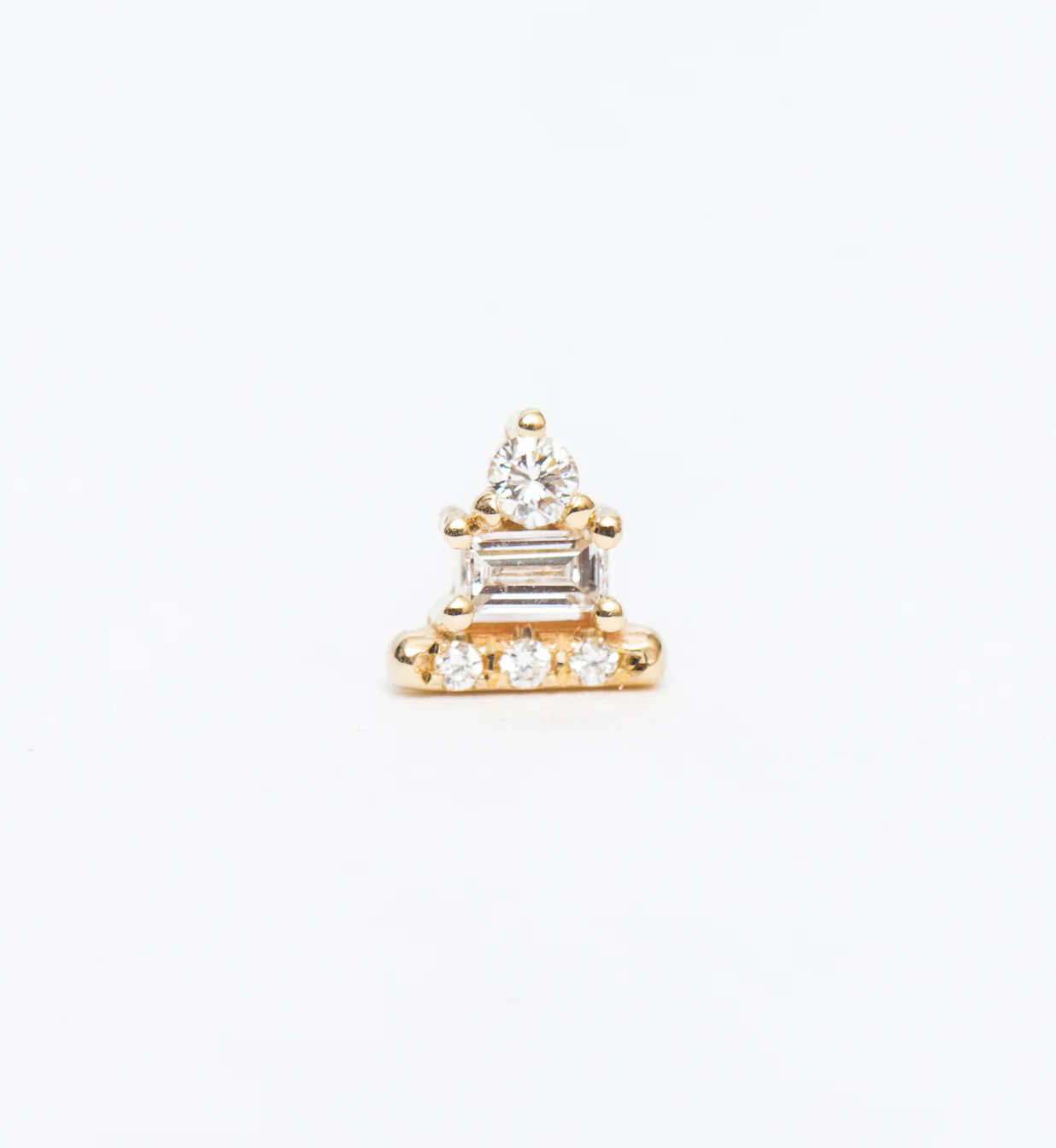 Diamond Baguette Bar Stud - Image 3