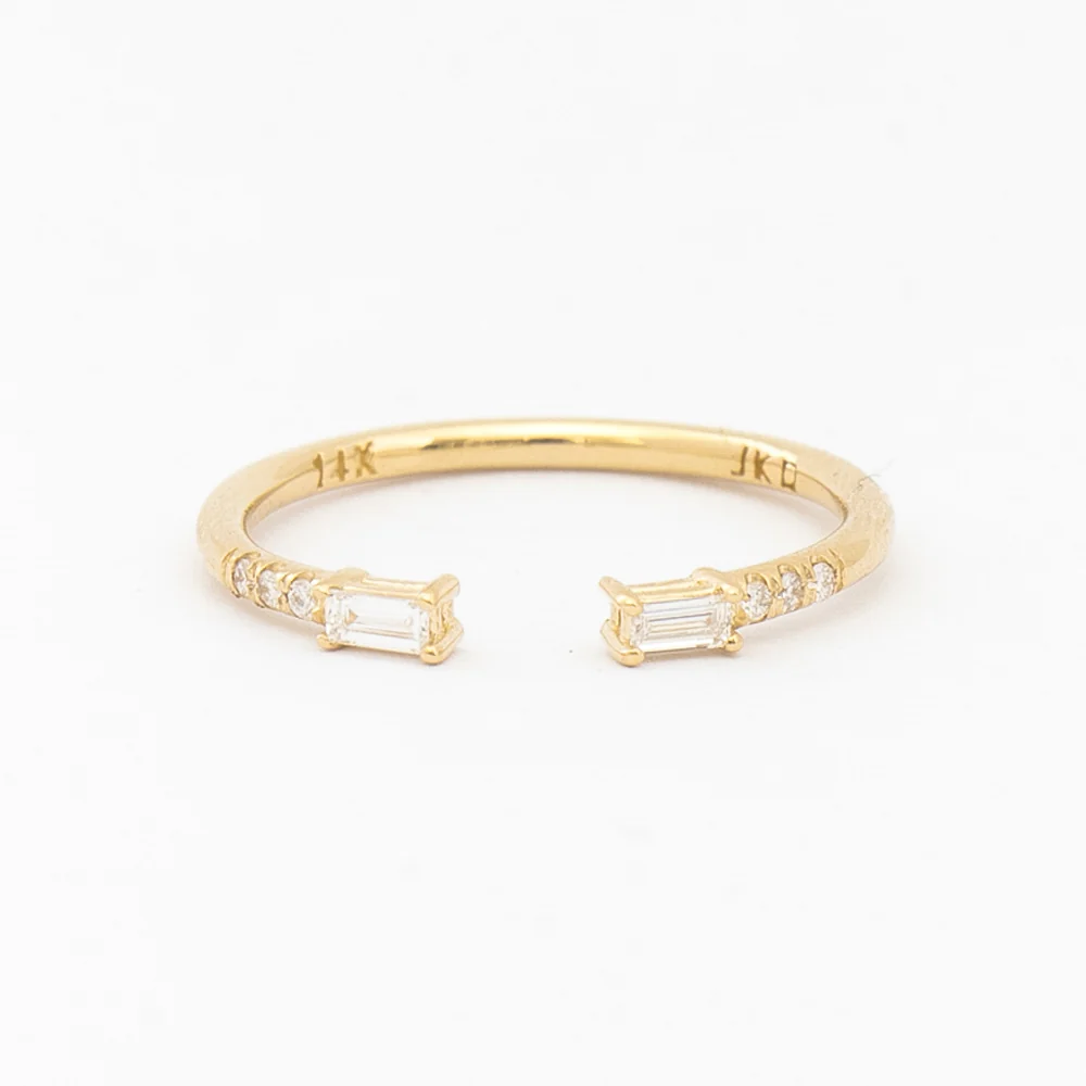 Diamond Baguette Equilibrium Cuff Ring