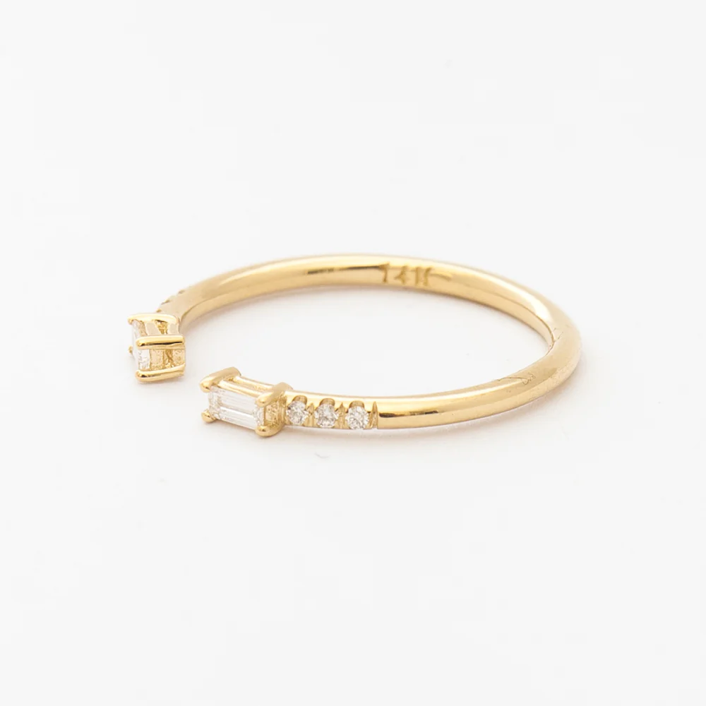 Diamond Baguette Equilibrium Cuff Ring - Image 4