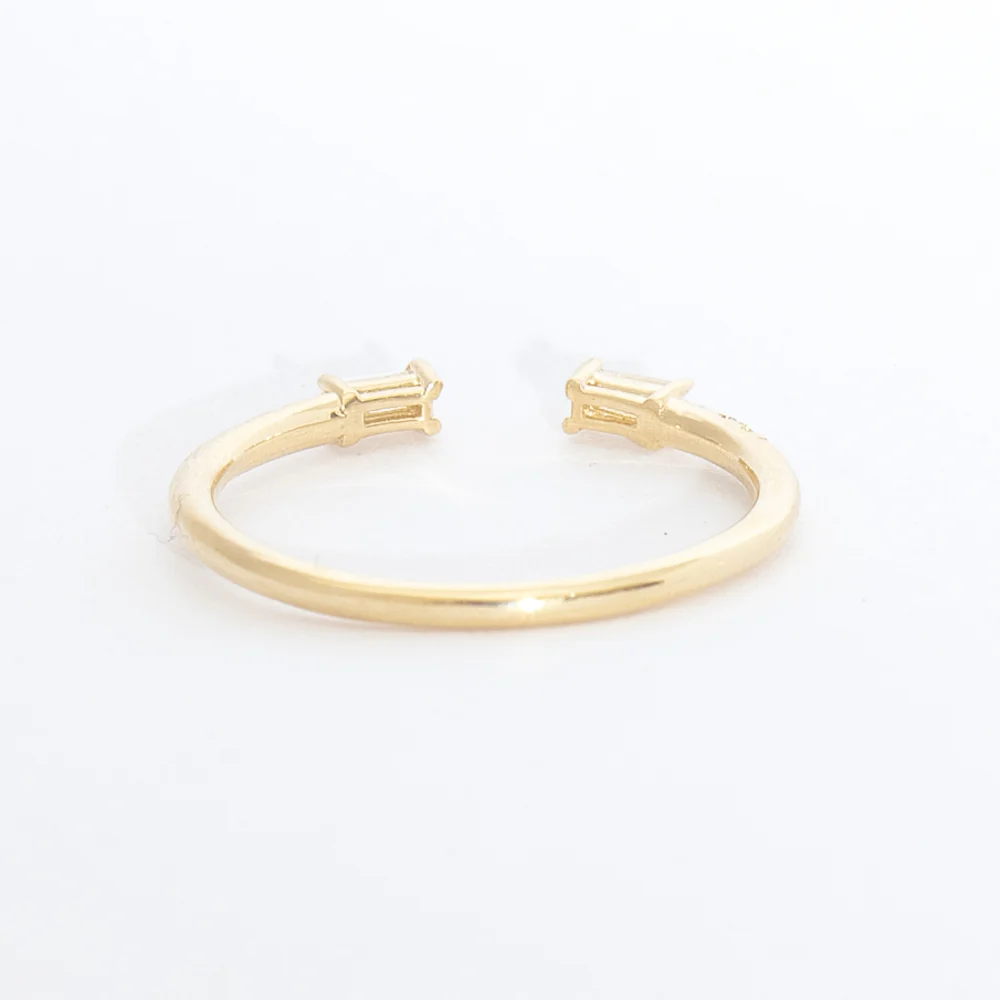 Diamond Baguette Equilibrium Cuff Ring - Image 5