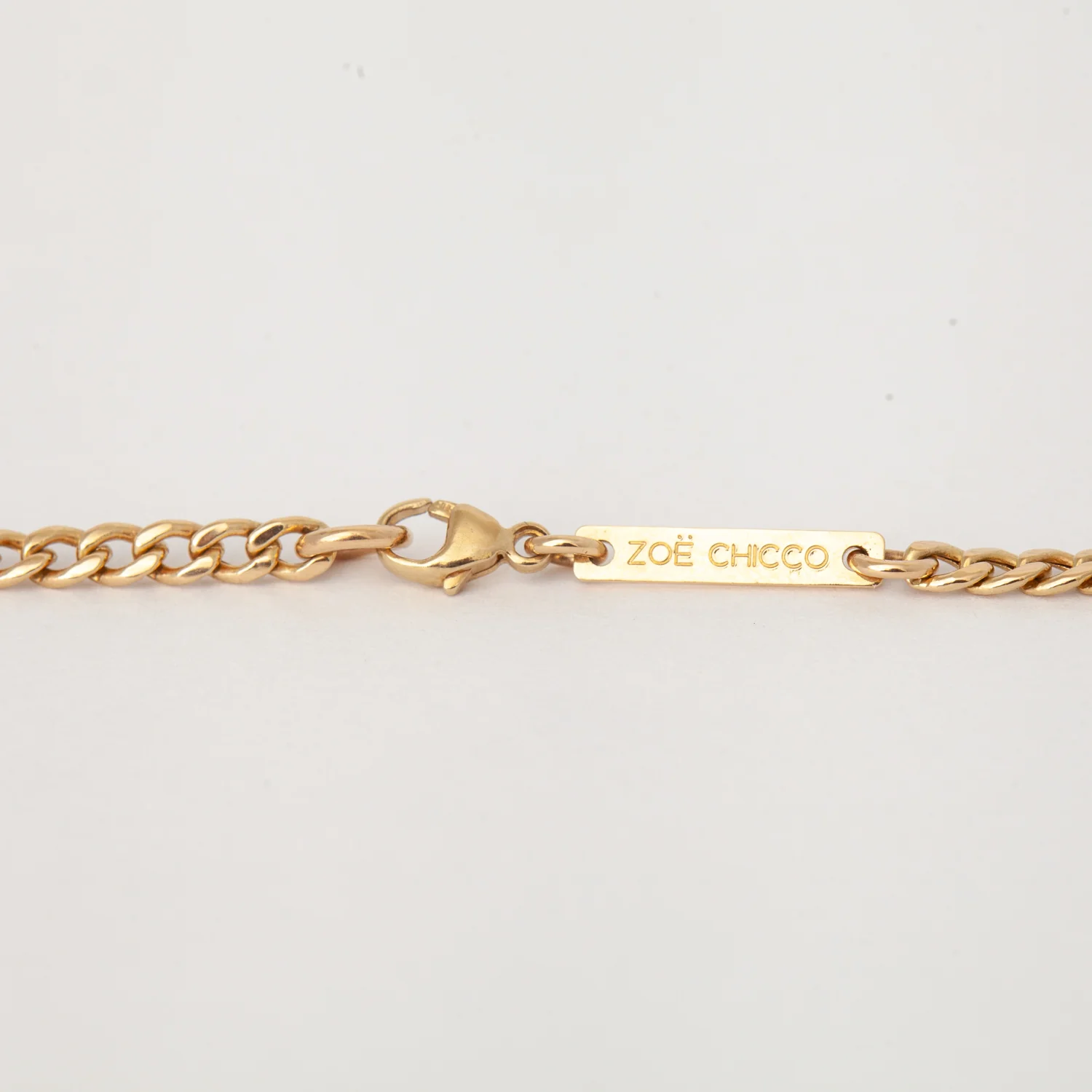 Diamond Bezel Tennis Segment Small Curb Chain Necklace - Image 4