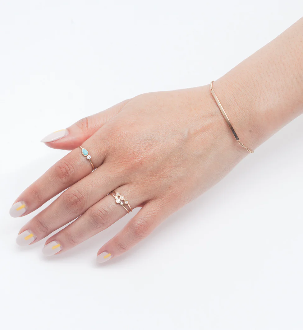 Diamond Curved Bar Bracelet - Image 3