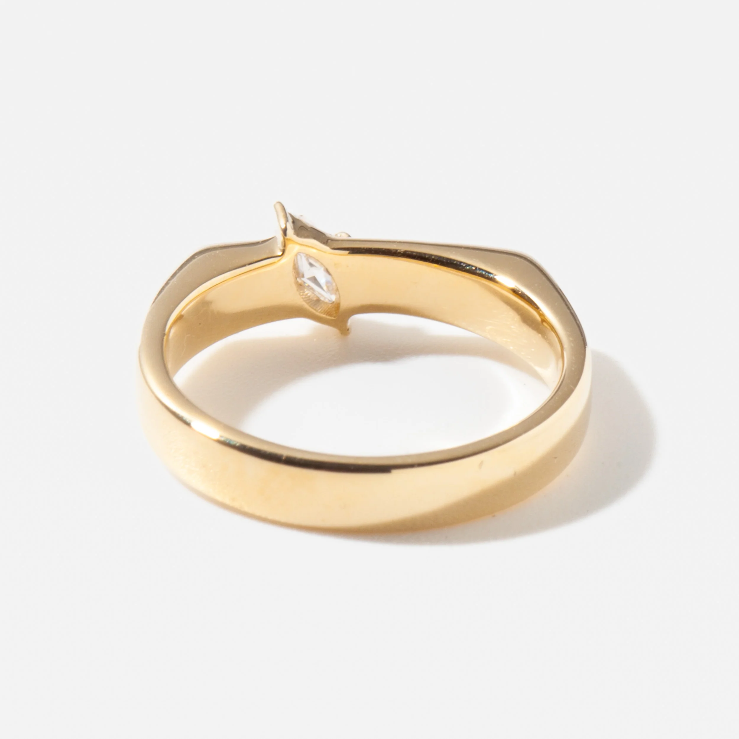 Diamond Flat Signet Pinky Ring - Image 4