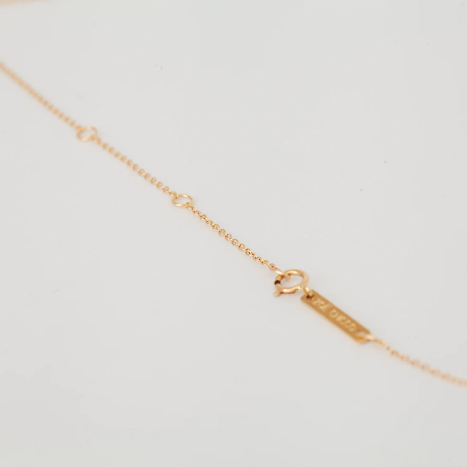 Diamond Mosaic Brushed Gold Horizontal Hexagon Tag Necklace - Image 4