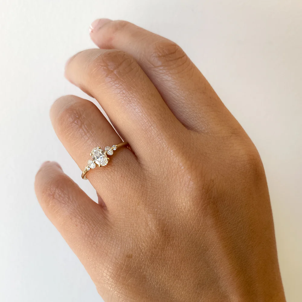 Diamond Oval Pebble Ring - Image 2