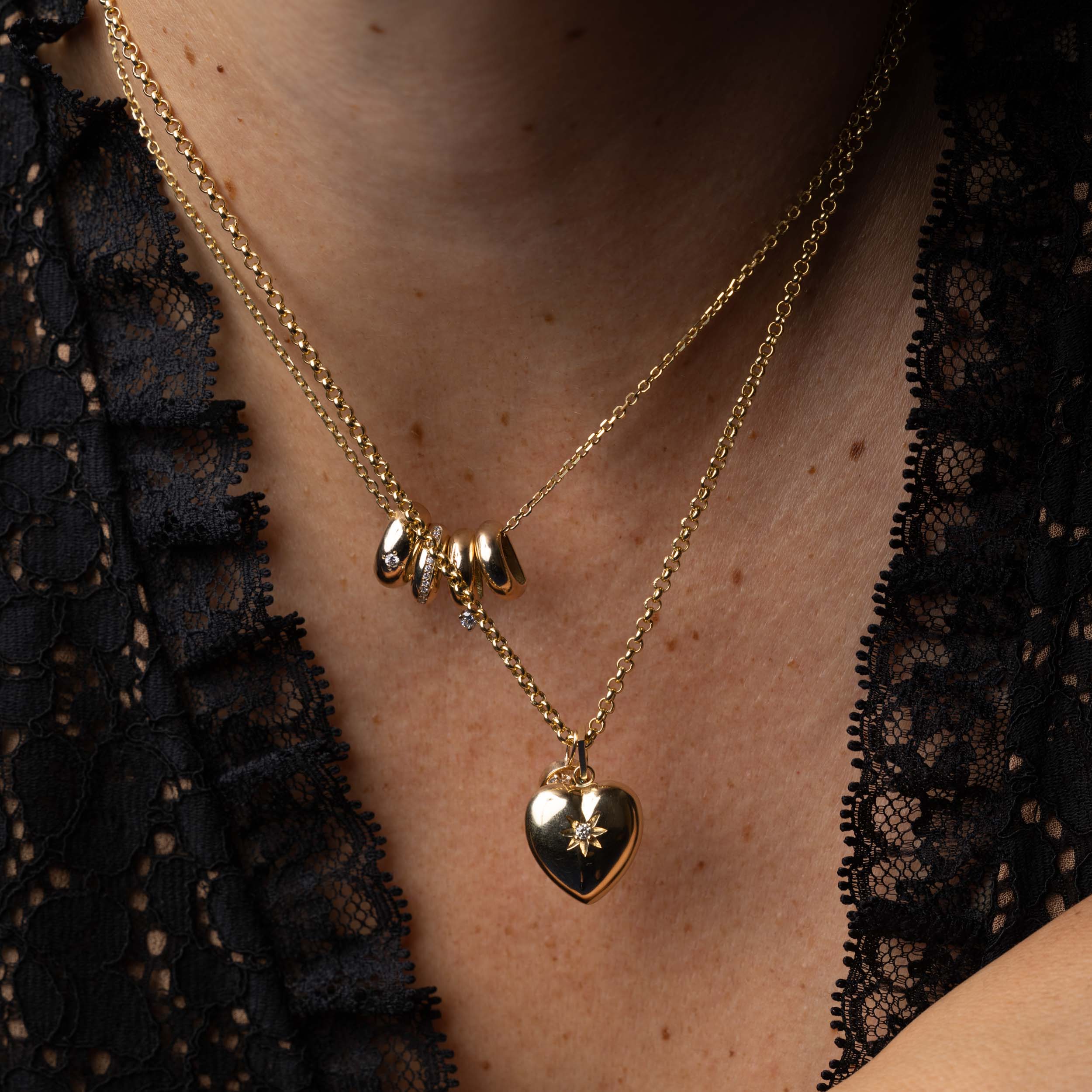 Diamond Star Heart Locket - Image 2