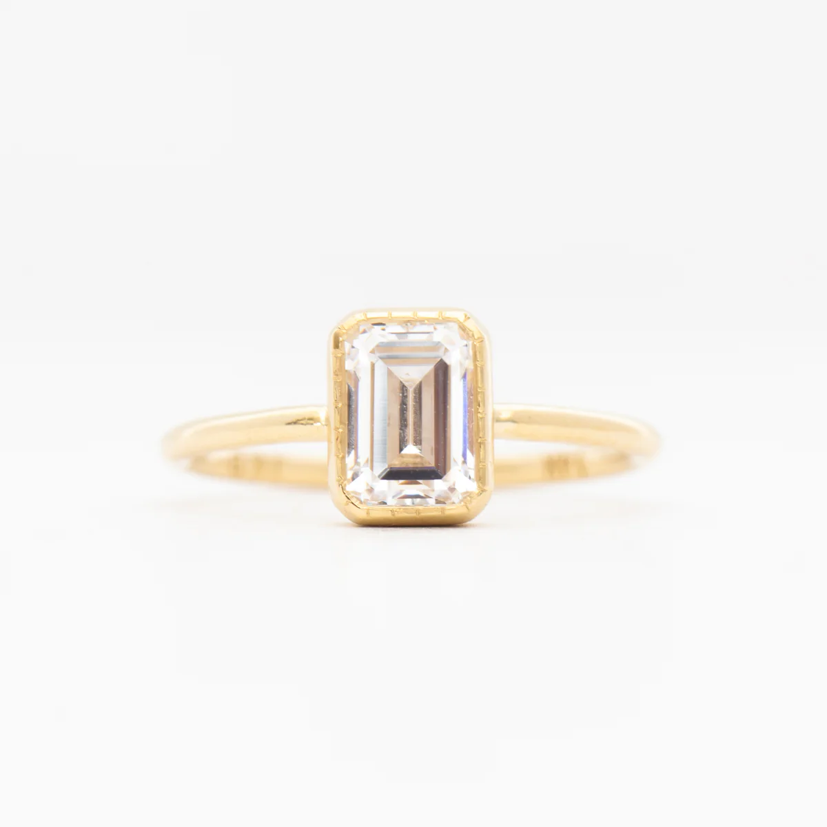 Emerald-Cut Diamond Wisp Ring