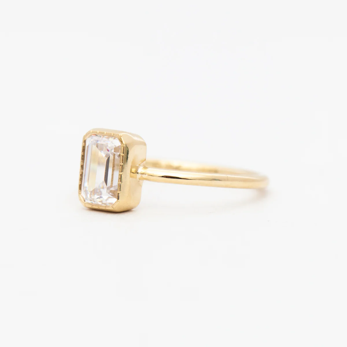 Emerald-Cut Diamond Wisp Ring - Image 3