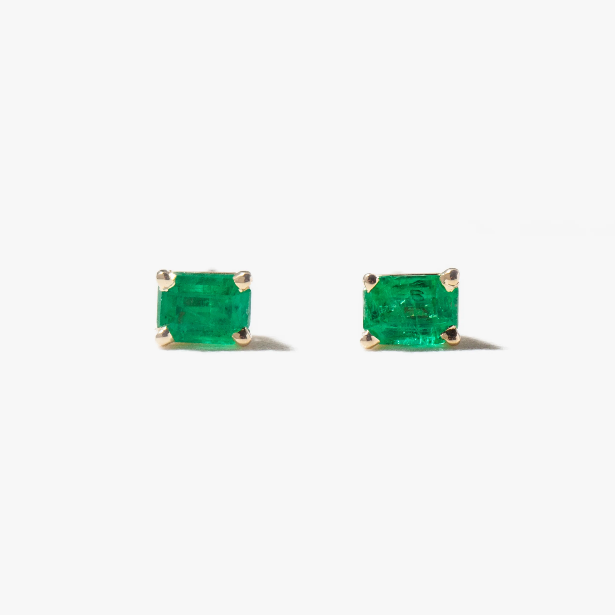 Emerald-Cut Emerald Studs