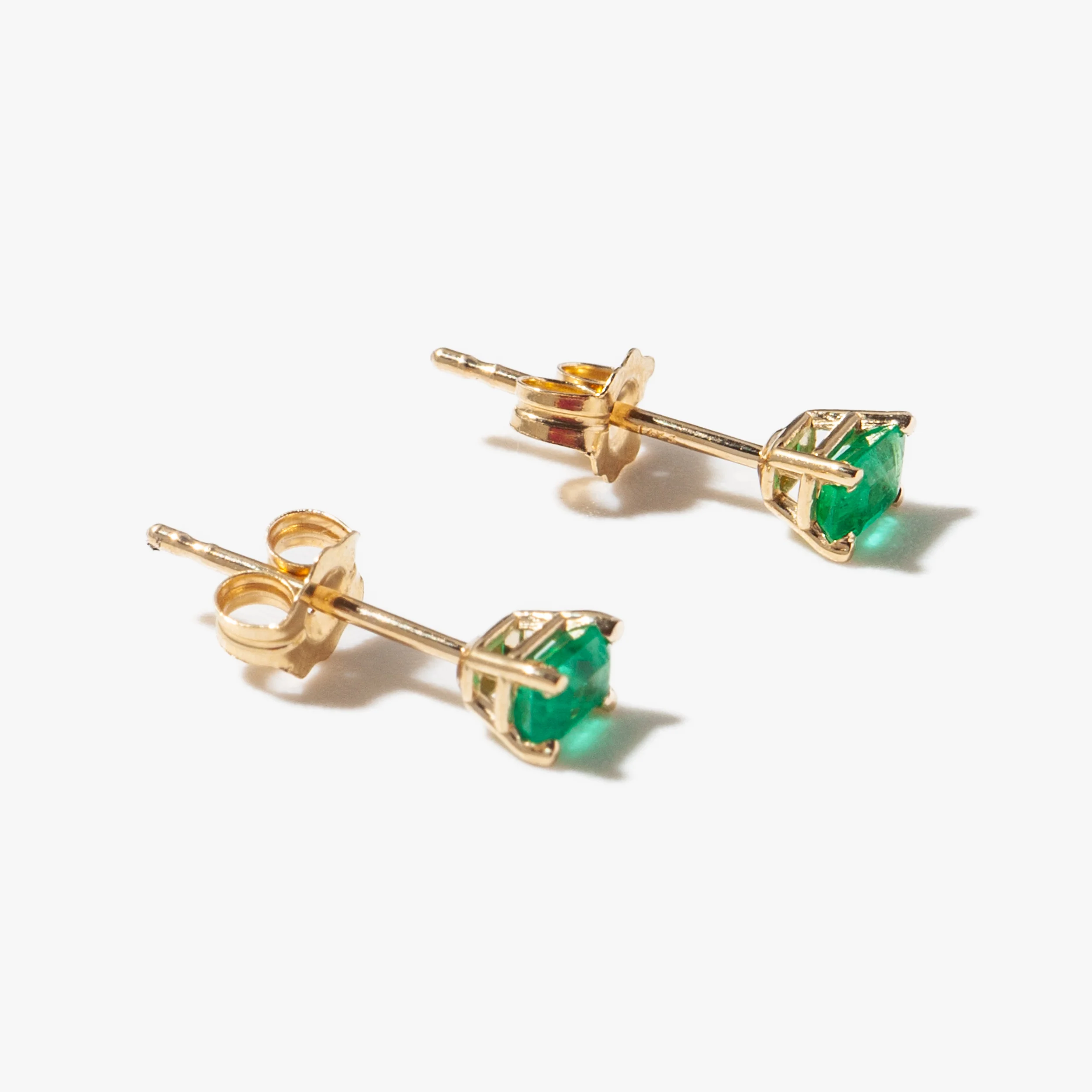Emerald-Cut Emerald Studs - Image 2