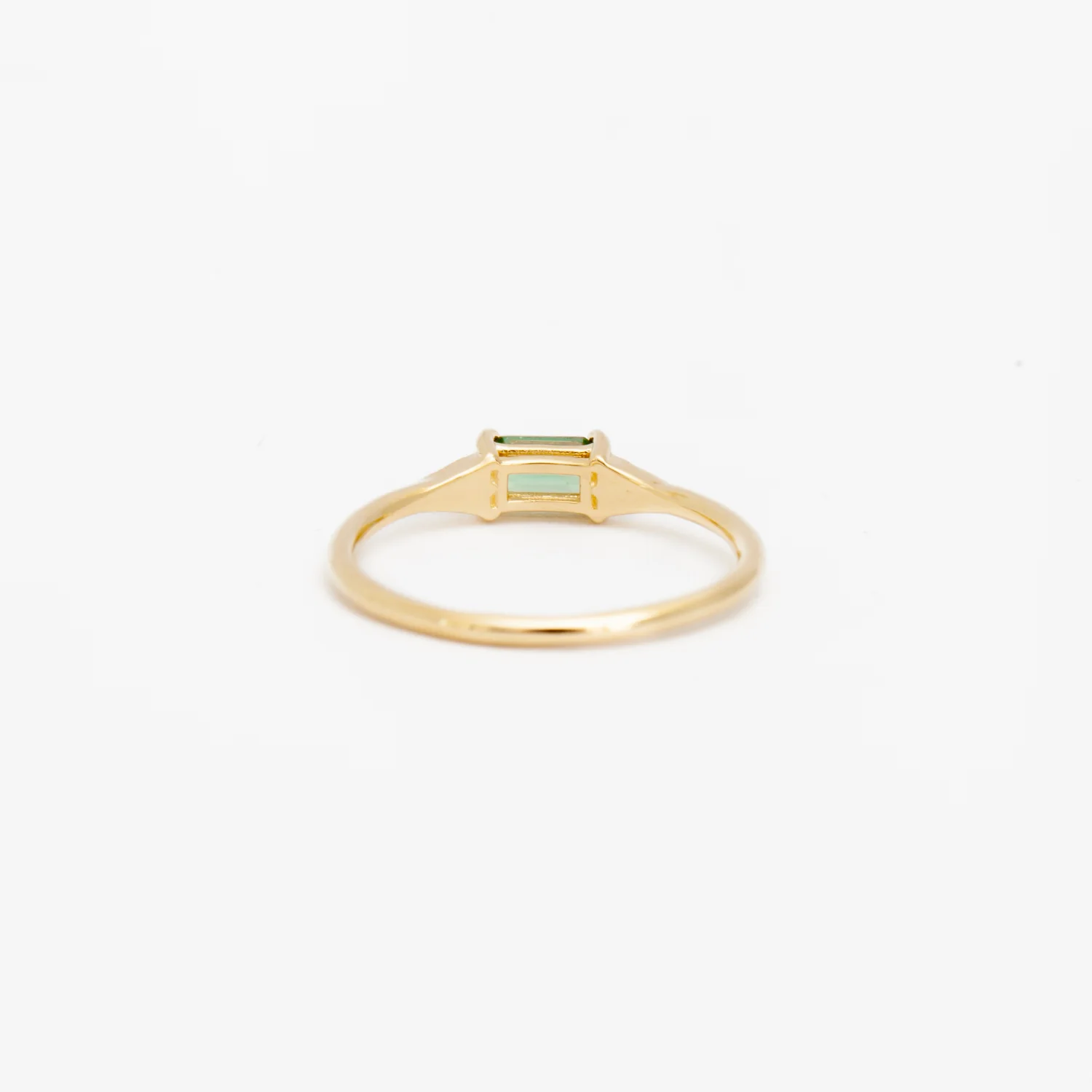 Emerald-cut Green Sapphire Deco Ring - Image 4