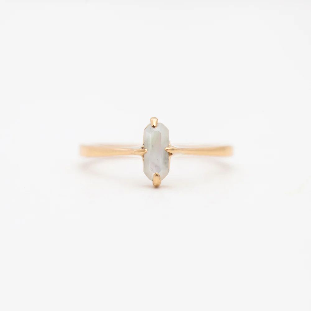 Mother-of-Pearl Emerald Ring