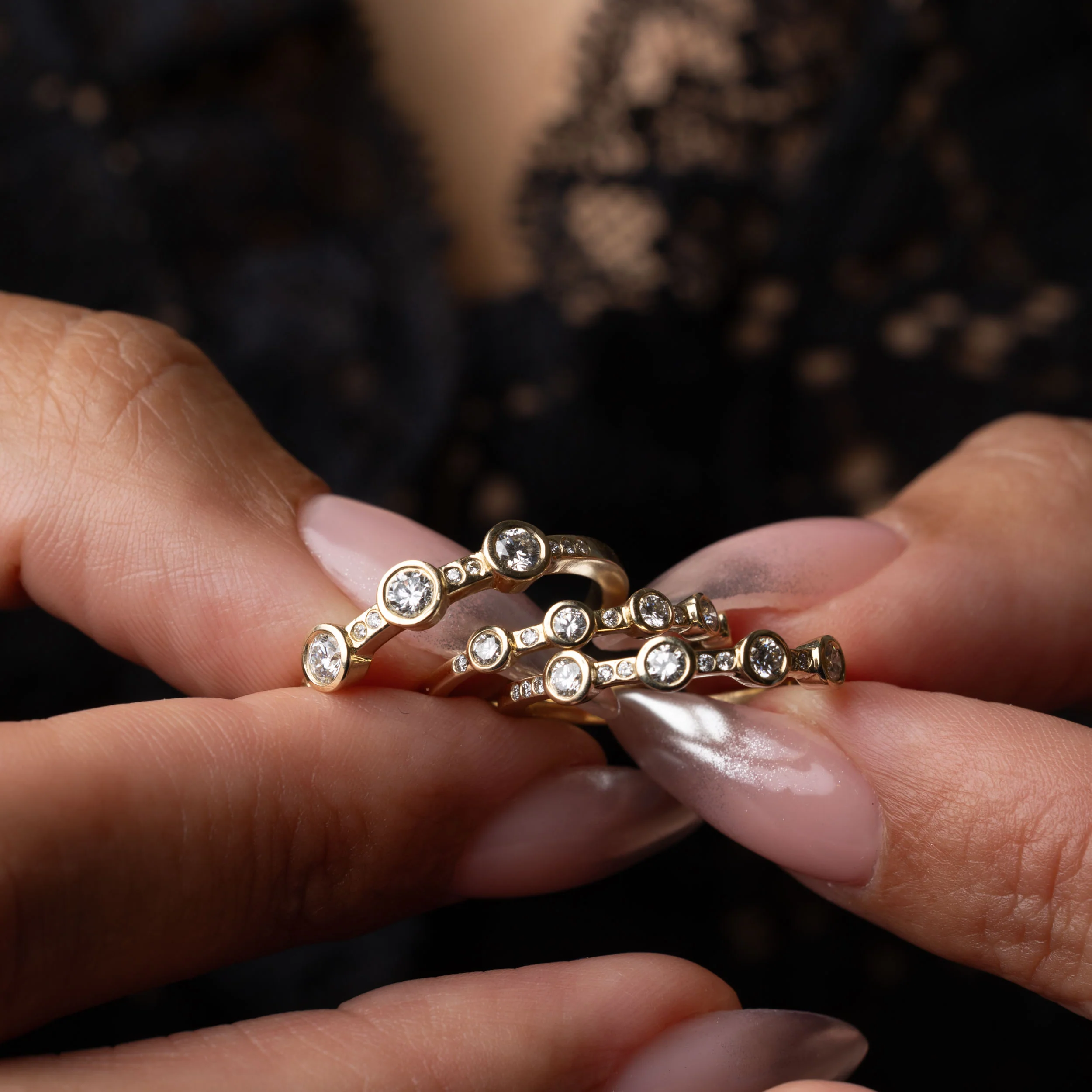 Five-Stone White Diamond Theia Ring - Image 7