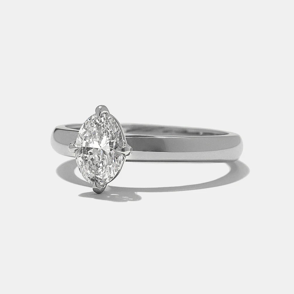 Franklin Oval Solitaire in Platinum - Image 3