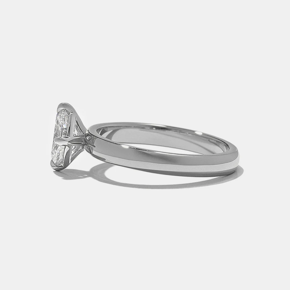 Franklin Oval Solitaire in Platinum - Image 4