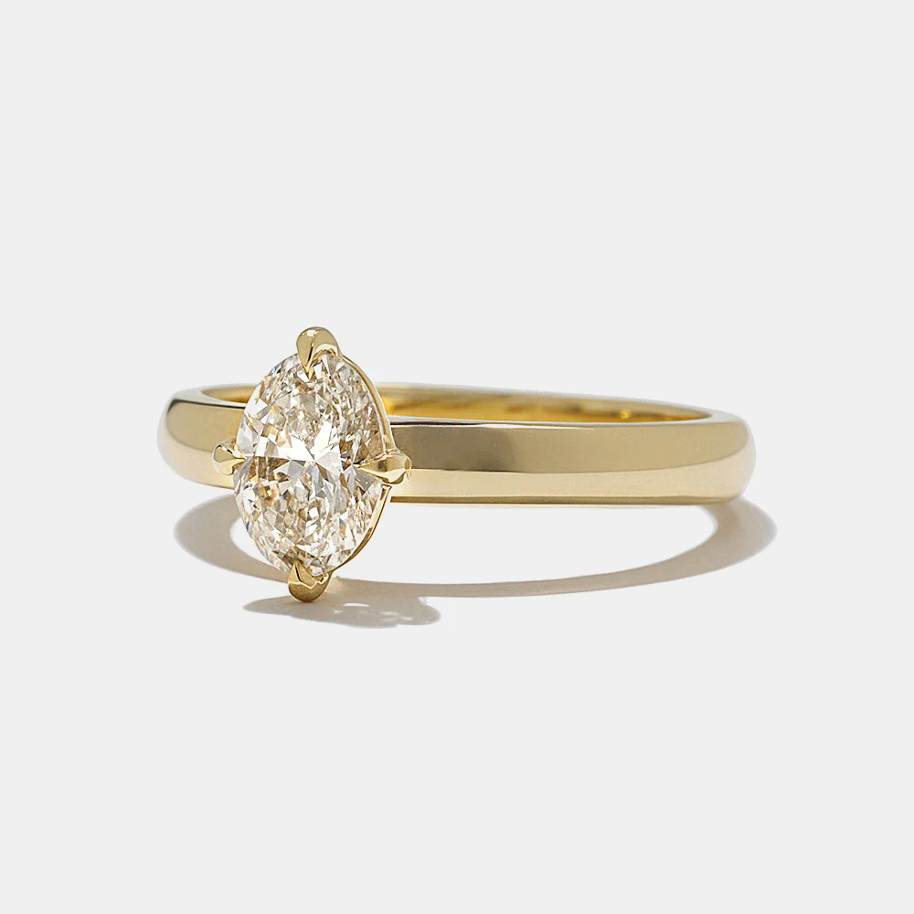 Franklin Oval Solitaire in Yellow Gold - Image 3