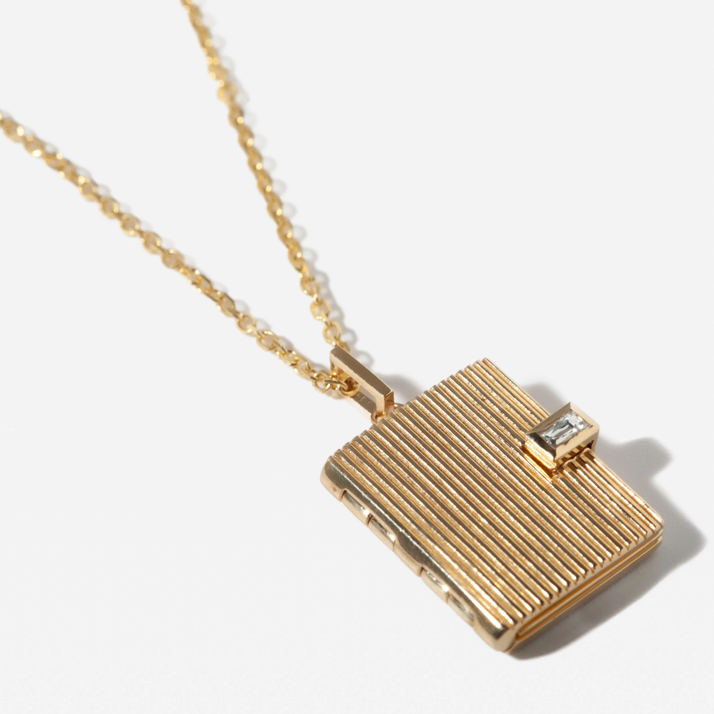 French Cut Diamond Book Locket - Image 5