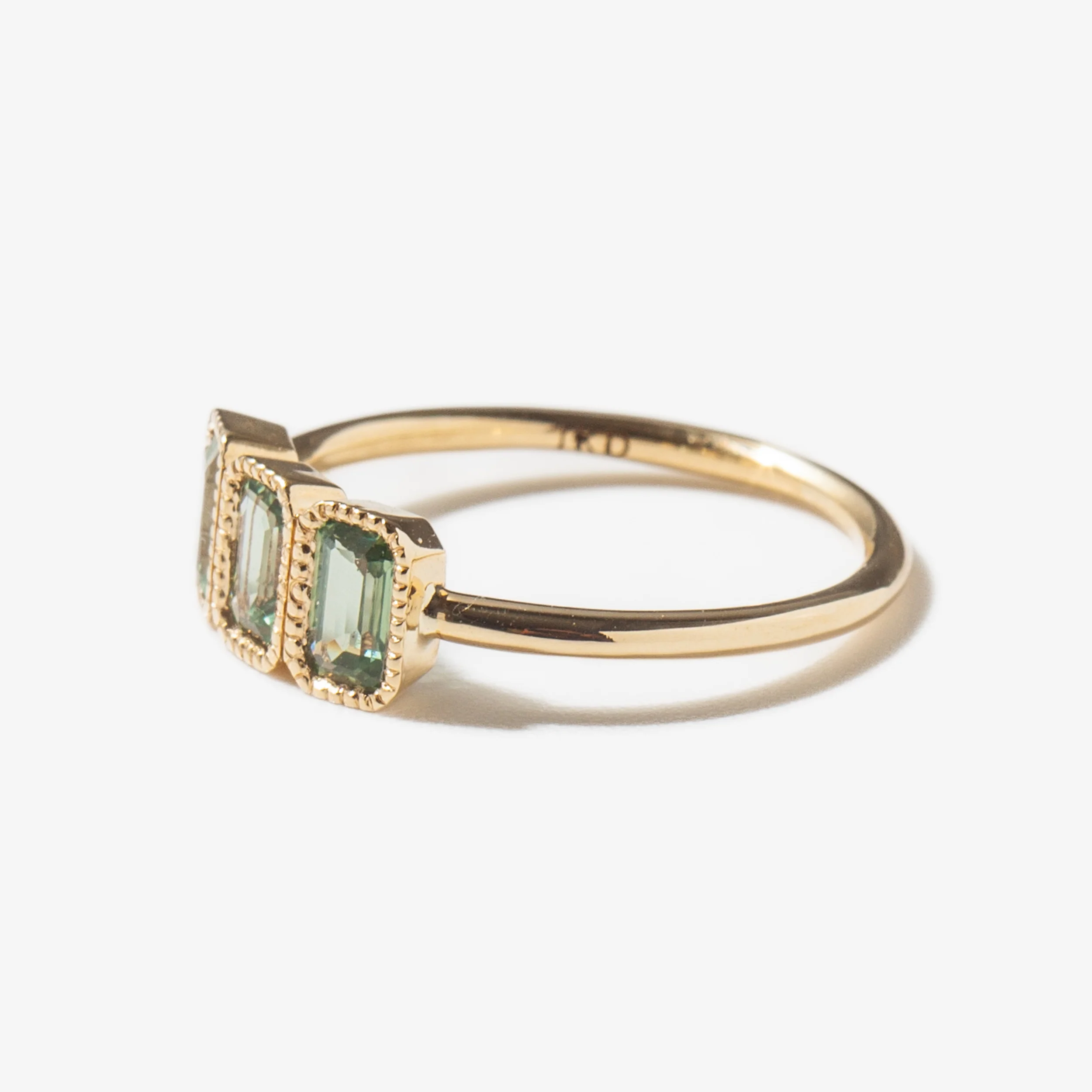 Green Sapphire Campana Ring - Image 3