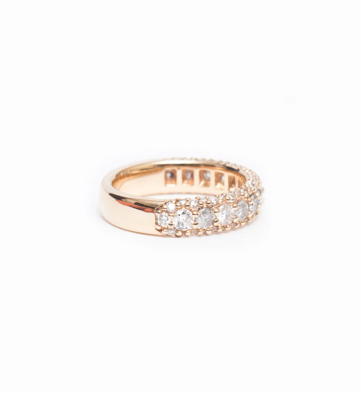 Grey Diamond Celestine Half Eternity Pavé Band - Image 2