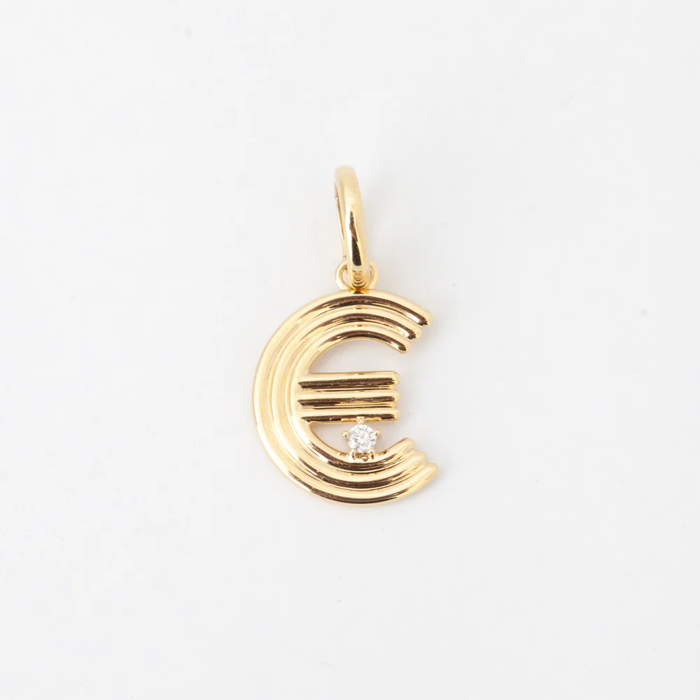 Groovy Diamond Initial Charm - Image 3