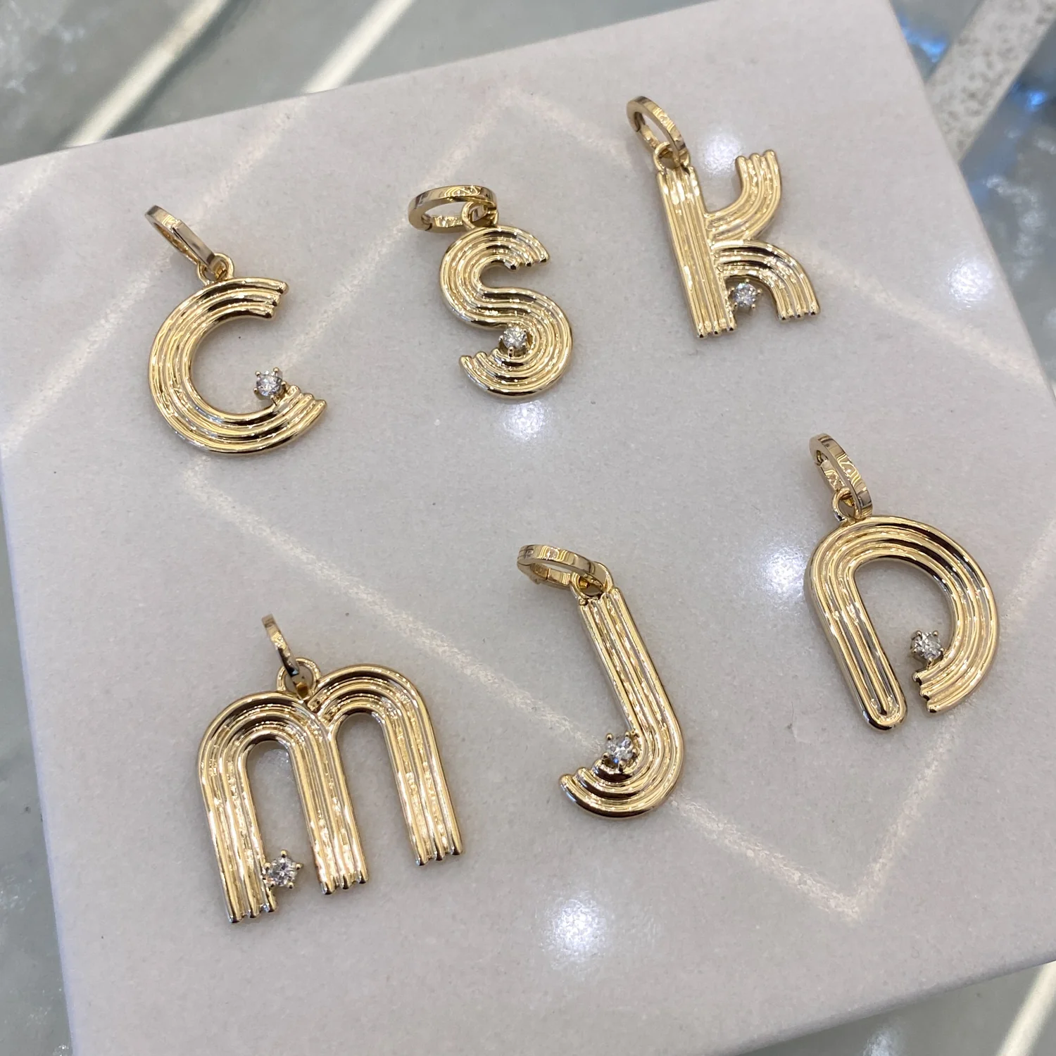 Groovy Diamond Initial Charm - Image 7