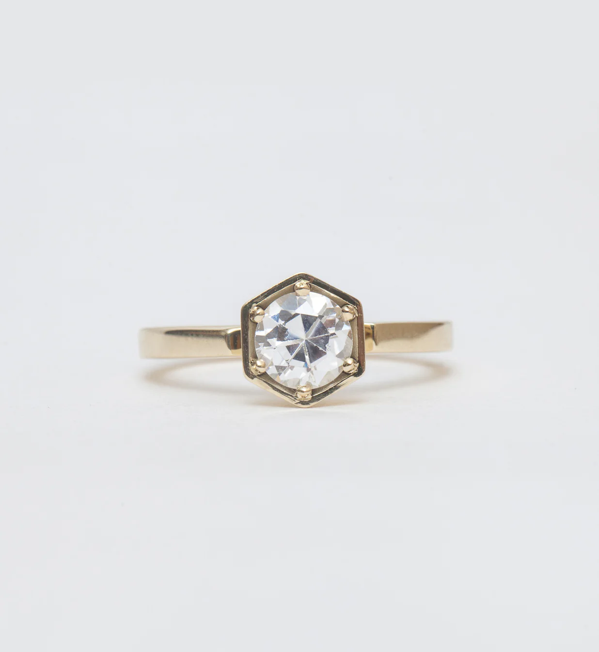 Hexagon Solitaire Ring