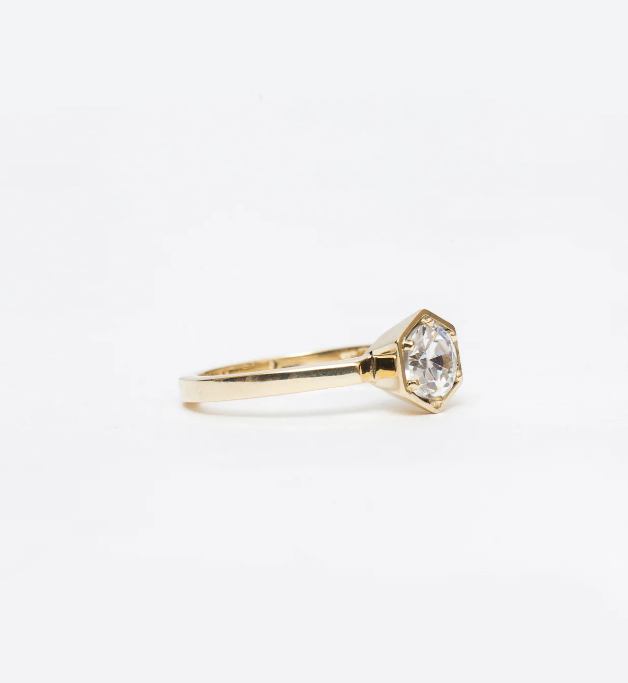 Hexagon Solitaire Ring - Image 3