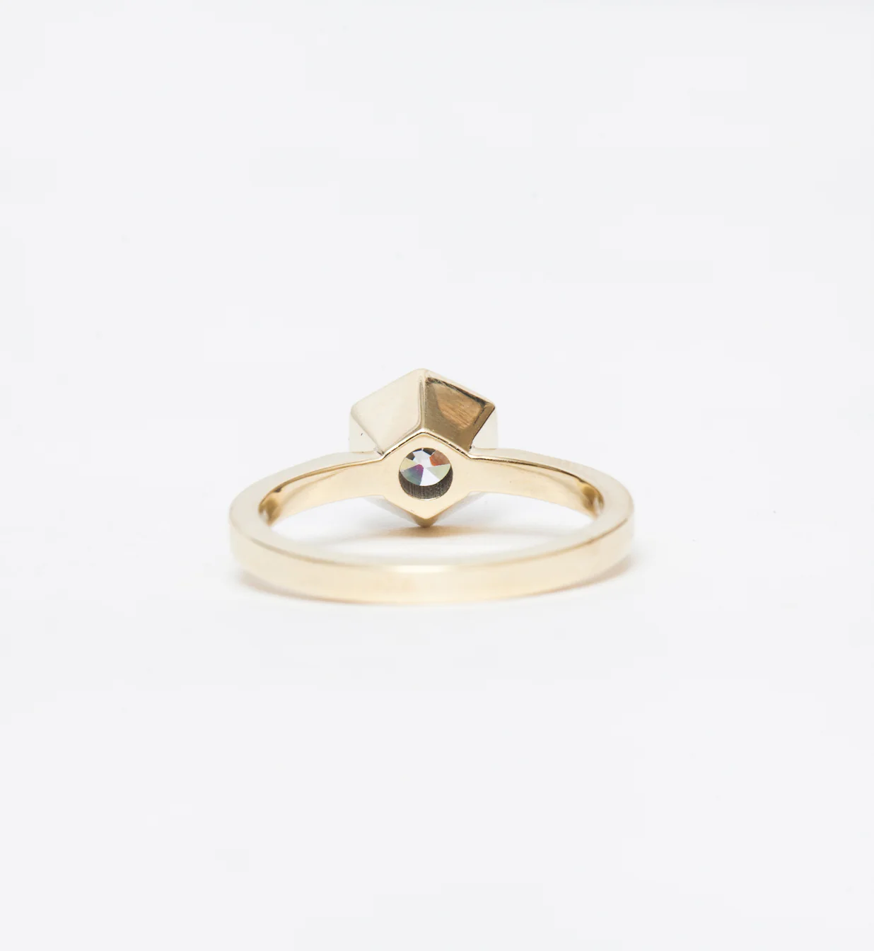 Hexagon Solitaire Ring - Image 4