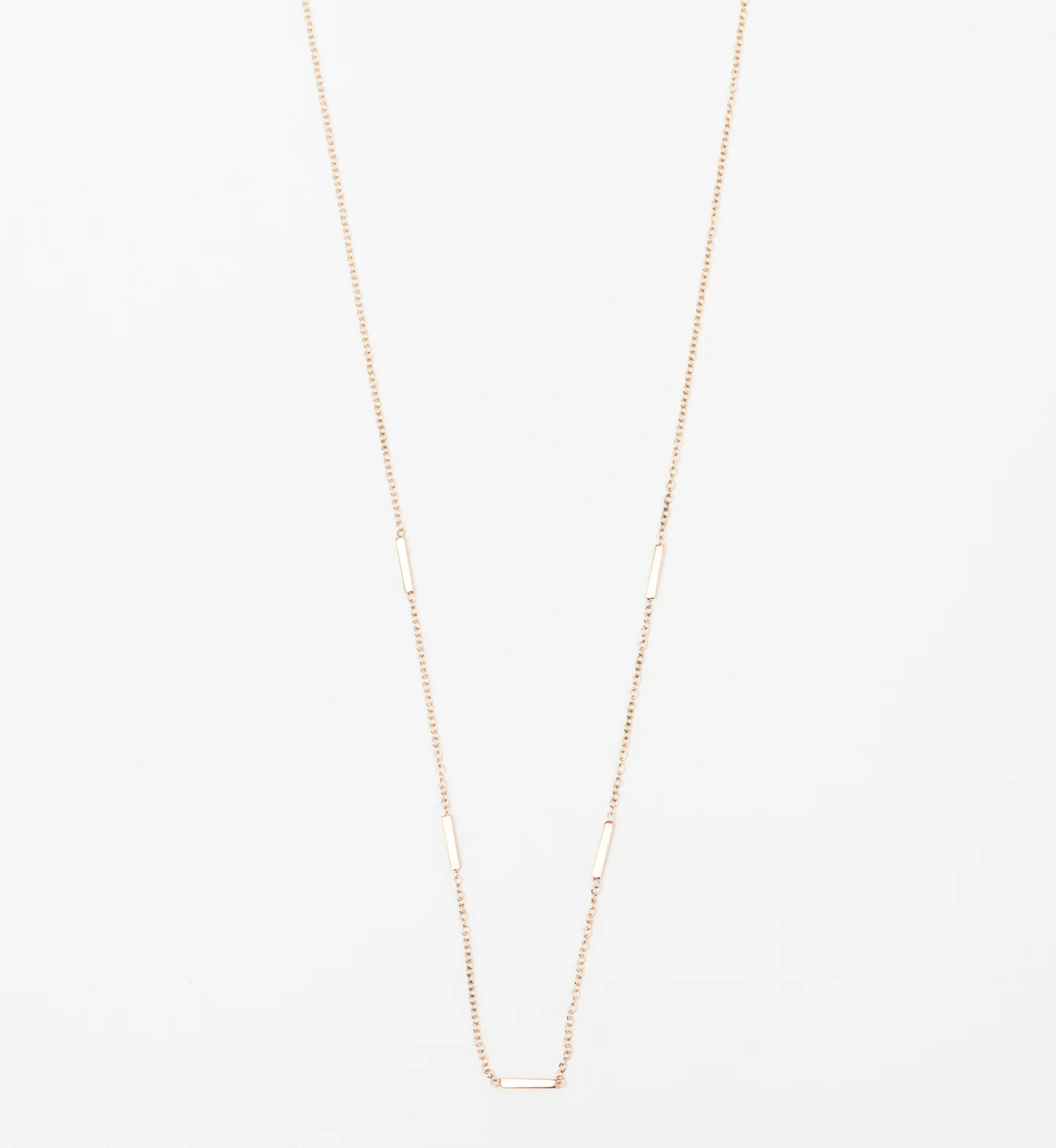 Five Horizontal Tiny Bars Station Necklace