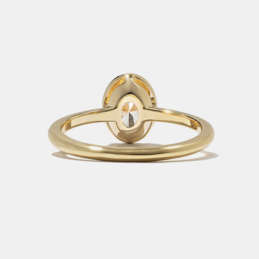 Jackson Oval Solitaire in Yellow Gold - Image 5