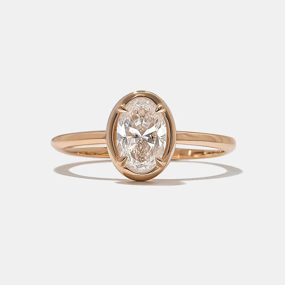 Jackson Oval Solitaire in Rose Gold