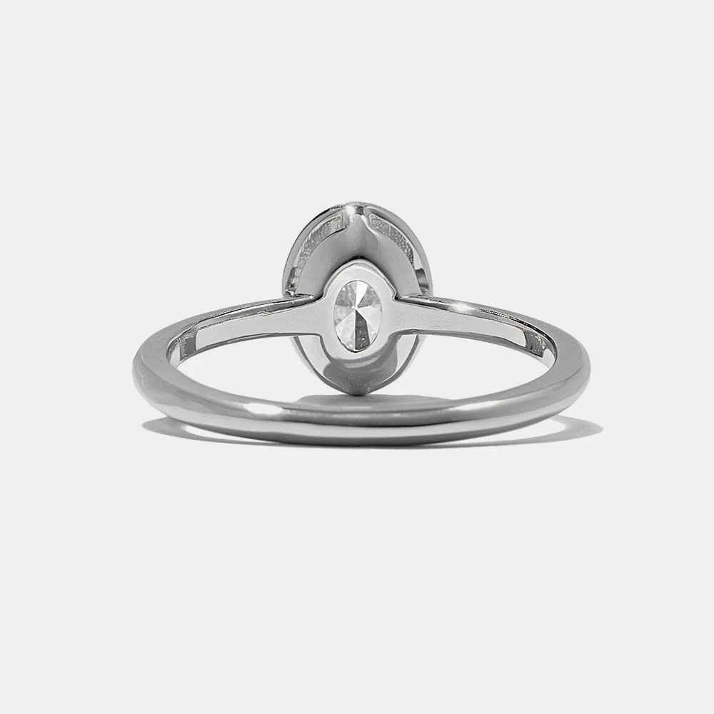 Jackson Oval Solitaire in White Gold - Image 5