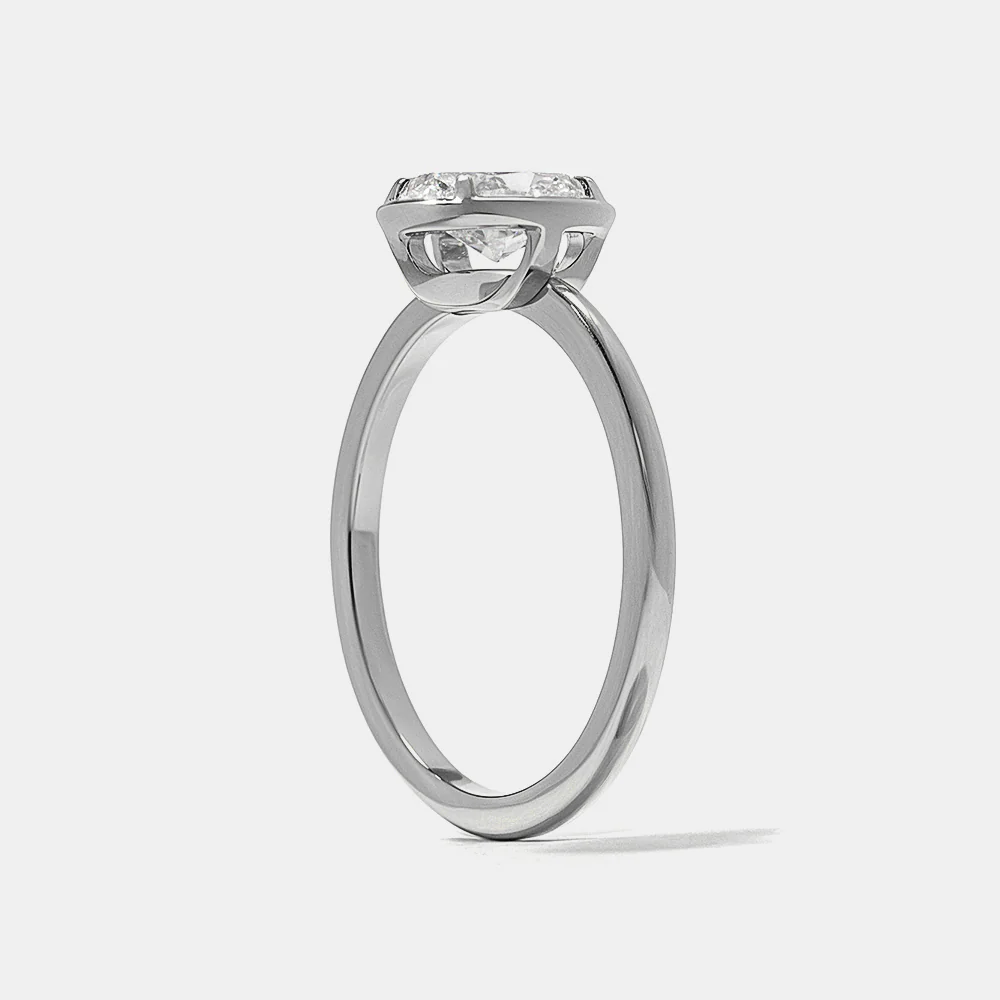 Jackson Oval Solitaire in White Gold - Image 6