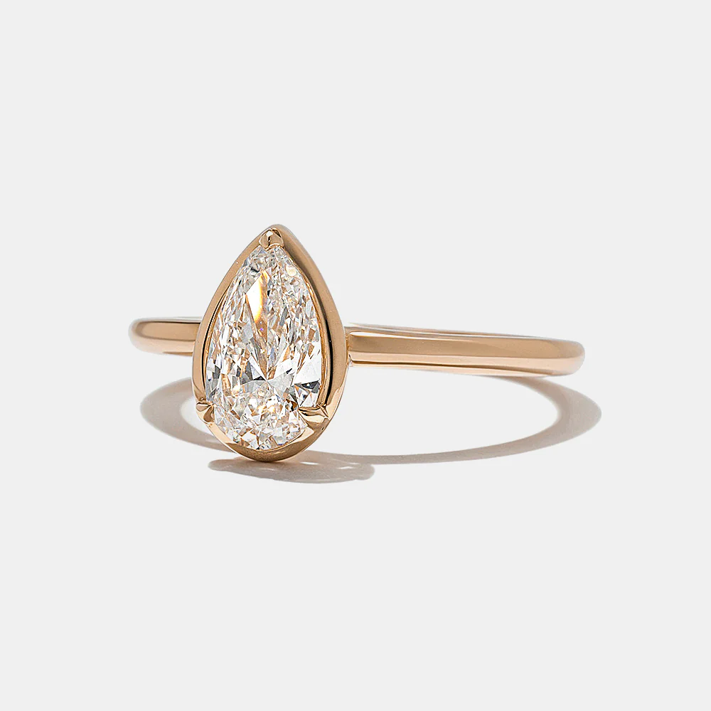 Jackson Pear Solitaire in Rose Gold - Image 3