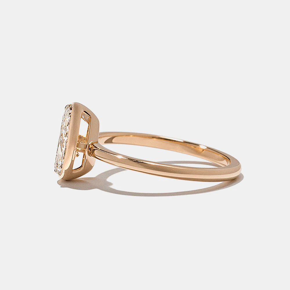 Jackson Pear Solitaire in Rose Gold - Image 4
